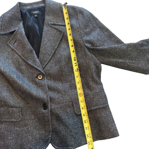 Talbots Womens Charcoal Gray Wool Blend Blazer Size 16 With Button Closure - Picture 8 of 8